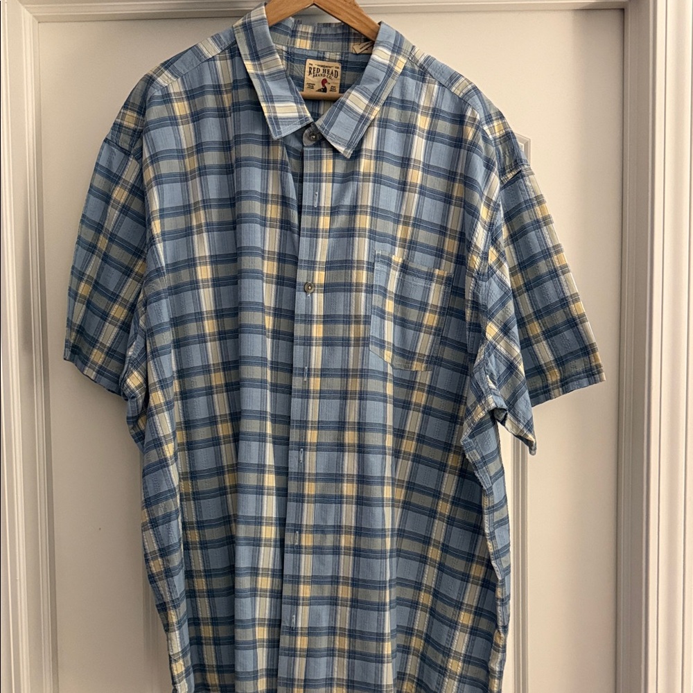RedHead Blue and Yellow Plaid Casual Shirt